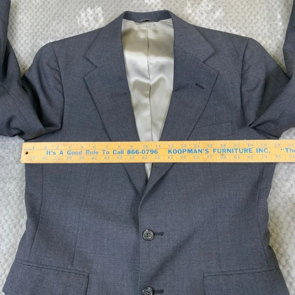 Vintage Polo University Club Ralph Lauren Gray Virgin Wool Blazer USA Mens 40R